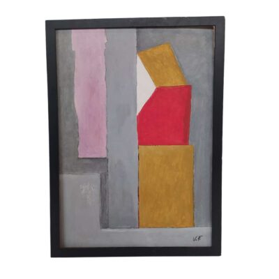 Cuadro abstracto con figuras geométricas de varios colores. 01575