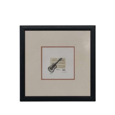 Guitar painting on sheet music. 01632