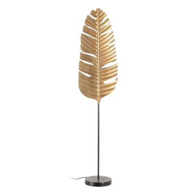 Aged Gold Metal Leaf Floor Lamp