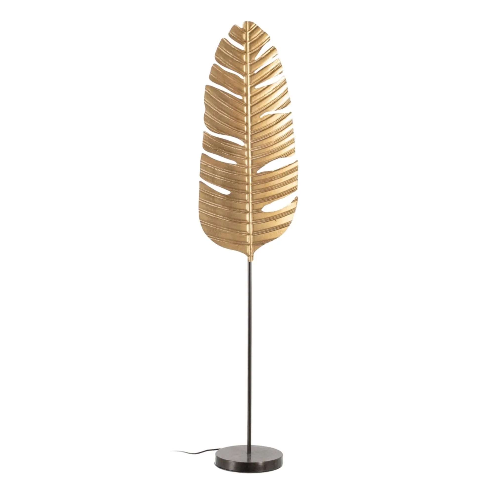 Aged Gold Metal Leaf Floor Lamp