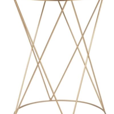 Round matte gold metal side table 02107