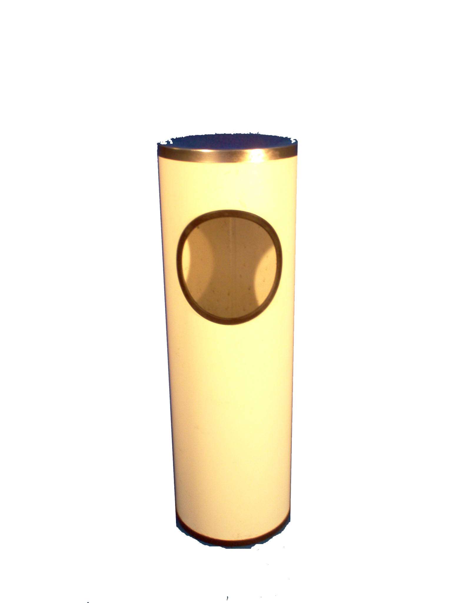 White cylinder waste bin