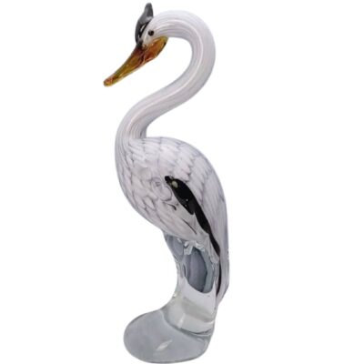 Blown glass heron figurine 09266