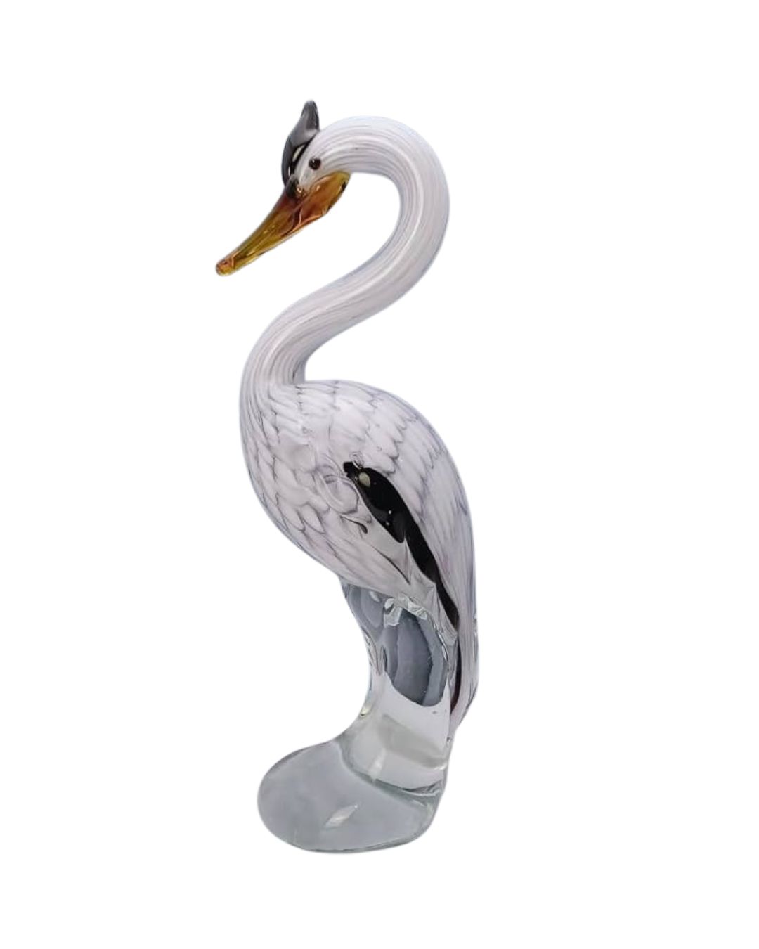 Blown glass heron figurine 09266