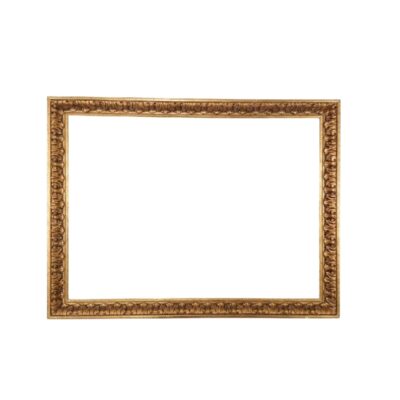 Marco dorado rectangular de estilo barroco clásico con detalles tallados alquiler para eventos, publicidad, peliculas y series