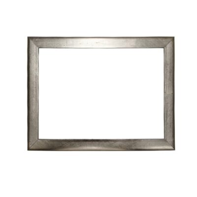 Marco de madera maciza de ayous con acabado plateado oxidado y diseño ligeramente curvo alquiler para eventos, publicidad, peliculas y series