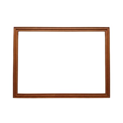 Marco de fotos rectangular de madera maciza en color marrón claro sobre fondo blanco alquiler para eventos, publicidad, peliculas y series