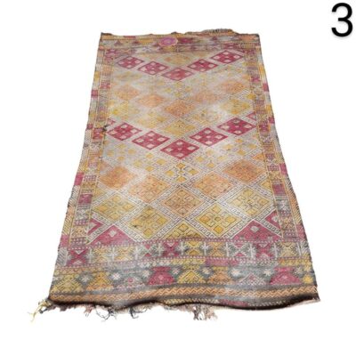 traditional Anatolian kilim carpet, probably vintage, rental for events, advertising, films and series.
