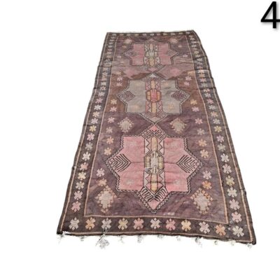 Alfombra turca vintage de lana hecha a mano alquiler para eventos, publicidad, peliculas y series