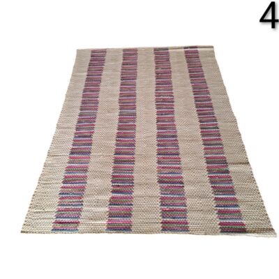 Alfombra tejida de yute beige con rayas multicolores de lana MÄVINN de IKEA alquiler para eventos, publicidad, peliculas y series