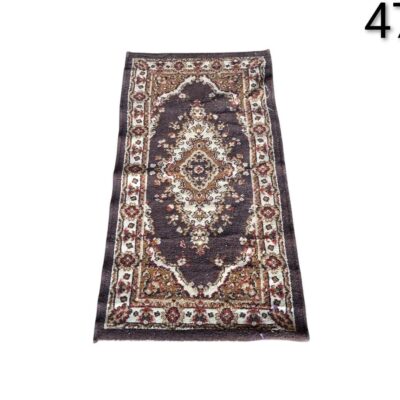 Indo Tabriz style hallway rug with traditional Mahi design in brown and beige tones for rent for events, advertising, films and series.