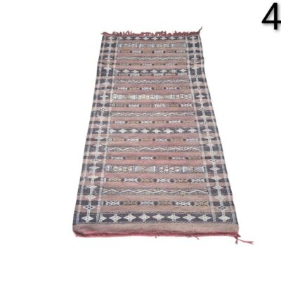 Handmade vintage turkish Kilim rug with wool and geometrical patterns for rent for events, advertising, movies and series.