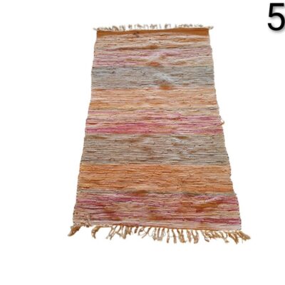 Kilim Chindi style flat weave rug, handmade with multicoloured cotton, for rent for events, advertising, films and series.