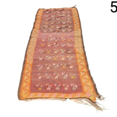 Turkish vintage kilim type rug made of wool for rent for events, advertising, films and series.