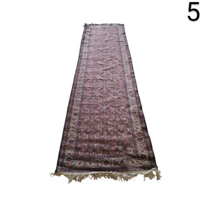 Persian Bidjar antique wool aisle rug, characterised by its intricate floral designs and high durability, rental for events, advertising, films and series.