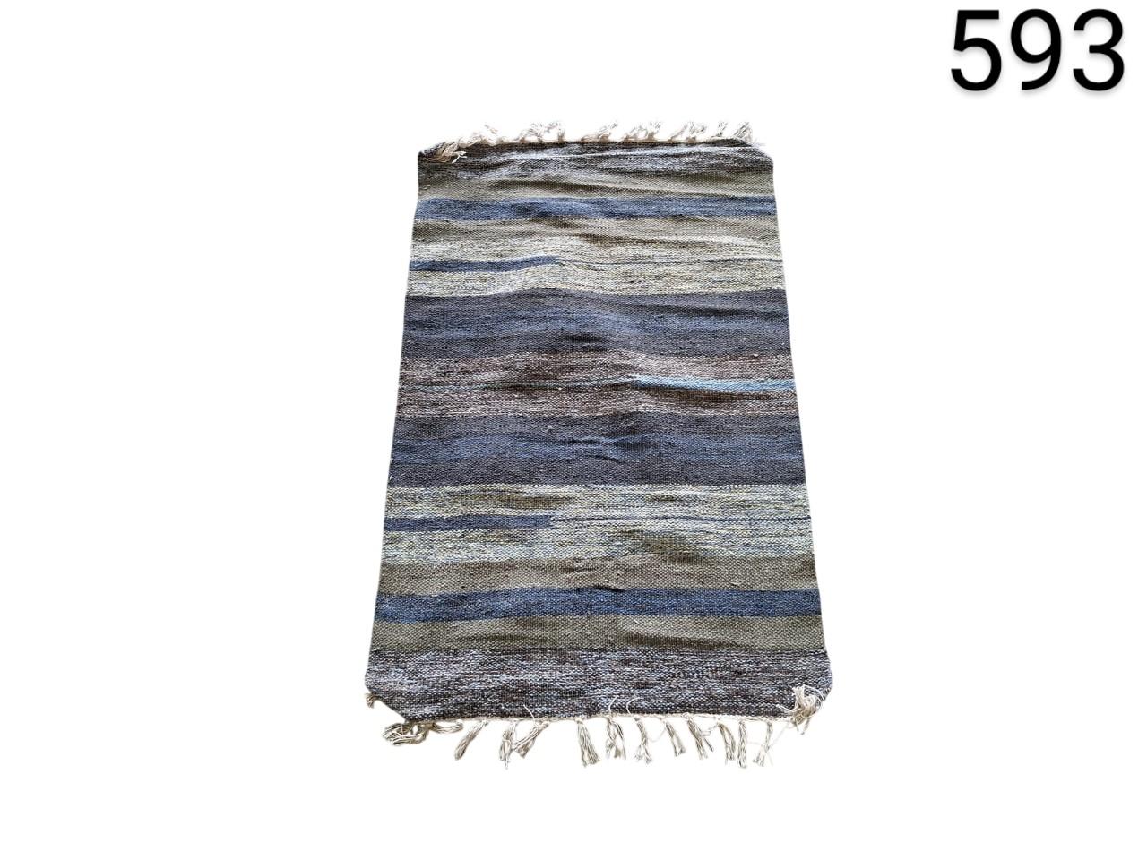 Lotus Home carpet in the model Surrey Denim, characterised by its stripes in blue and grey tones, for rent for events, advertising, films and series.