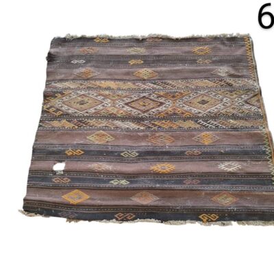 Handmade vintage turkish wool Kilim rug for rent for events, advertisement, movies and series