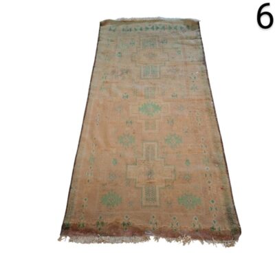 Vintage Turkish handmade wool Oushak rug for rent for events, advertising, movies and series
