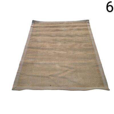 Alfombra rectangular de yute modelo Boho Bali de Jaya en color natural con un borde decorativo alquiler para eventos, publicidad, peliculas y series