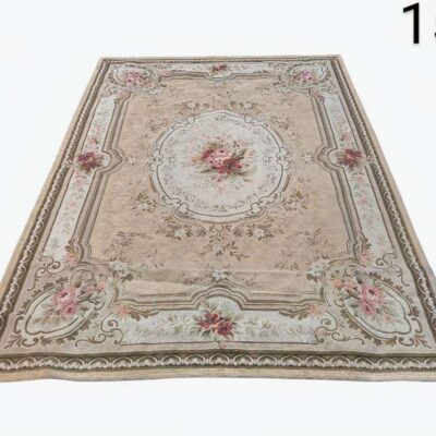 Alfombra Blanc Mariclo de estilo shabby chic en color arena alquiler para eventos, publicidad, peliculas y series