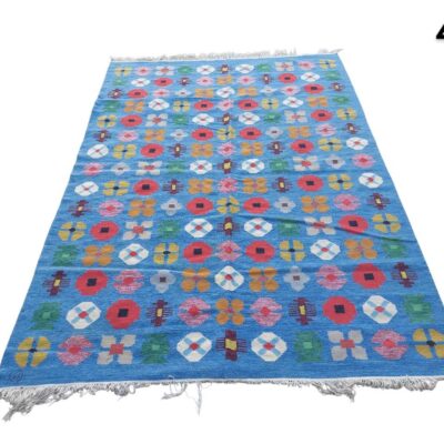 Alfombra Kilim Kaudani reversible de lana multicolor alquiler para eventos, publicidad, peliculas y series