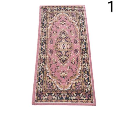 Alfombra turca Oushak de lana vintage con un patrón floral detallado en tonos rosa, amarillo y gris alquiler para eventos, publicidad , peliculas y series