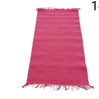 Alfombra Relaxdays de algodón rojo con flecos y tejido a mano alquiler para eventos, publicidad, peliculas y series