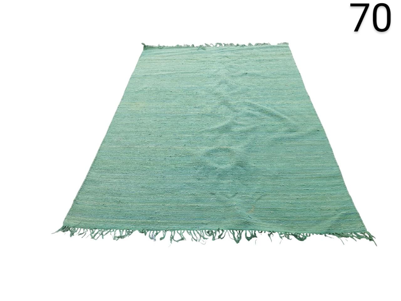 Pergamon flat weave mint cotton carpet for rent for events, advertising, films and series.