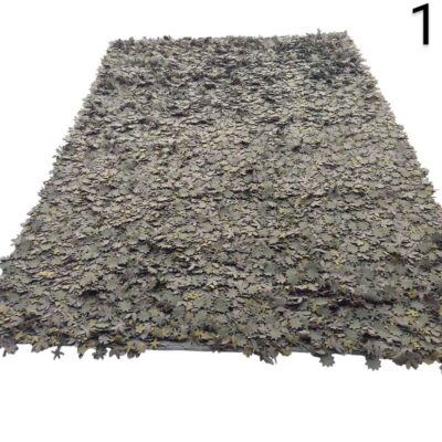 Alfombra de hoja estilo ghillie en color verde y marrón alquiler para eventos, publicidad, peliculas y series