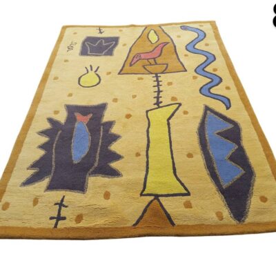 Handmade wool rug designed by Ulrica Hydman Vallien for IKEA, known as the "Tranebjerg" model for rent for events, advertising, films and series.