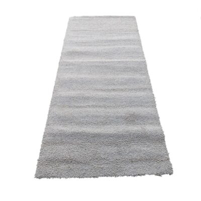 Unique Loom long pile shaggy hallway carpet in cloud grey for rent for events, advertising, movies and series.
