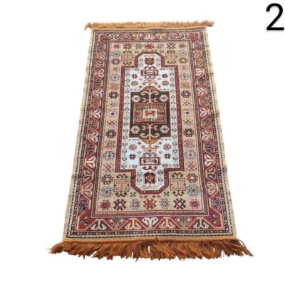 Alfombra oriental de lana estilo kilim con motivos geométricos en beige y burdeos alquiler para eventos, publicidd, peliculas y series