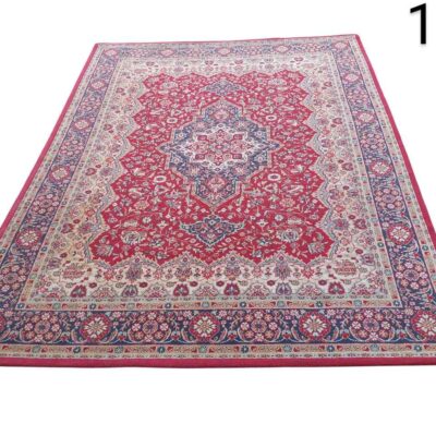 Alfombra persa Tabriz de color rojo presenta un diseño clásico de medallón detallado con lana de alta calidad alquiler para eventos, publicidad, peliculas y series