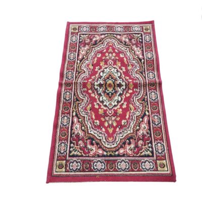Alfombra rectangular roja de estilo clásico con un diseño floral tradicional de estilo persa alquiler para eventos, publicidad, peliculas y series