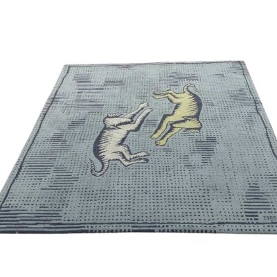 Alfombra pictórica de tigre de la colección "Homage" de Rug & Kilim, tejida a mano en lana con un diseño desgastado alquiler para eventos, publicidad, series y peliculas