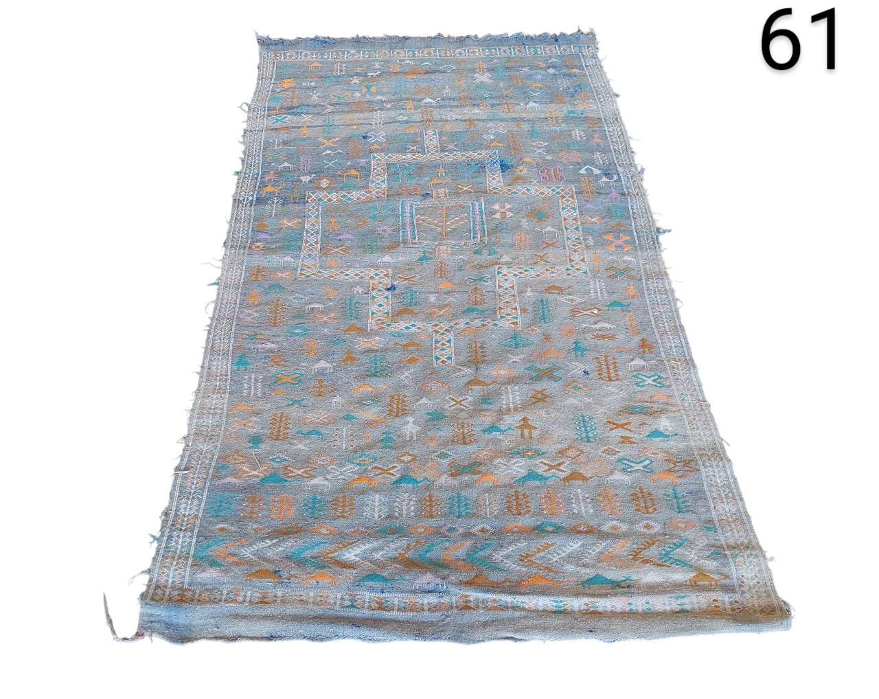 Alfombra tipo Kilim afgano tejido a mano con diseño geométrico alquiler para eventos, publicidad, peliculas y series