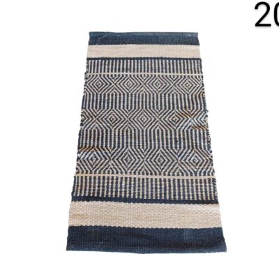 Alfombra de yute pequeña de Maison du Monde con diseño geométrico en beige y negro alquiler para eventos, publicidad, peliculas y series