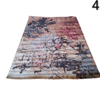Rossini 112 multicolour modern carpet with an abstract floral design for rent for events, advertising, films and series.