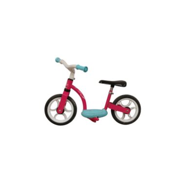 Bicicleta de equilibrio Smoby Comfort rosa cuenta con un marco metálico resistente y ruedas silenciosas alquiler para eventos, publicidad, peliculas y series