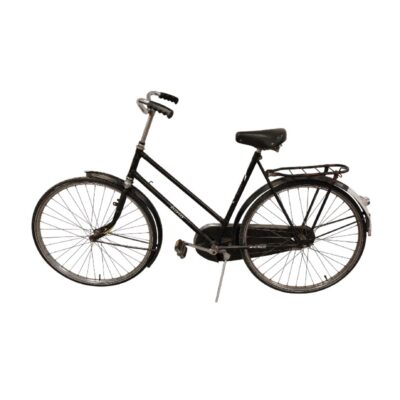 Bicicleta de ciudad es una Gazelle Speciaal vintage con un diseño clásico de color negro alquiler para eventos, publicidad, peliculas y series