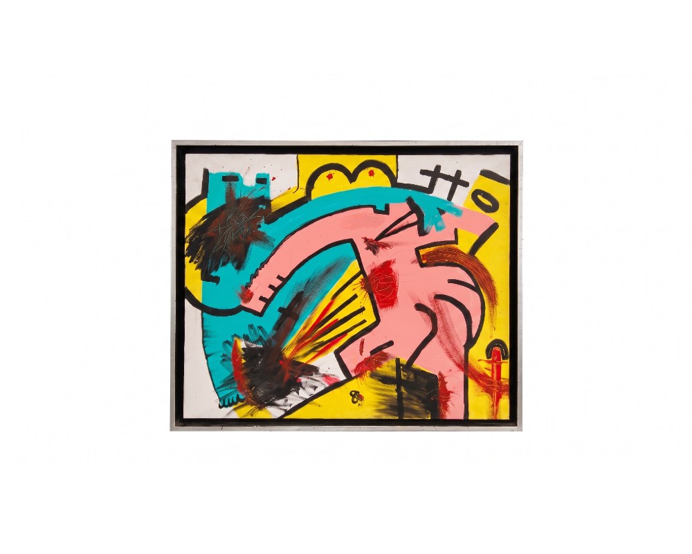 Contemporary abstract painting by Javier Fernández. Intellectual property and exploitation rights held by Set Services. 02712 – available for hire for events, advertising, films and TV series