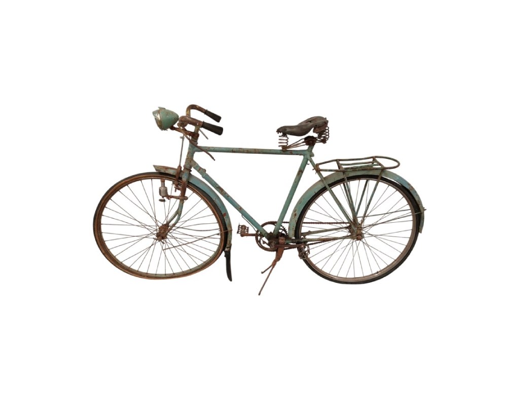 Bicicleta antigua modelo de Crescent mediados del siglo XX, presenta un característico marco azul alquiler para eventos, publicidad, peliculas y series