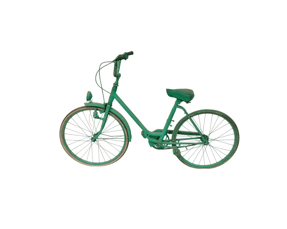 Vintage bicycle with a classic green design, available for hire for events, advertising, films and TV series