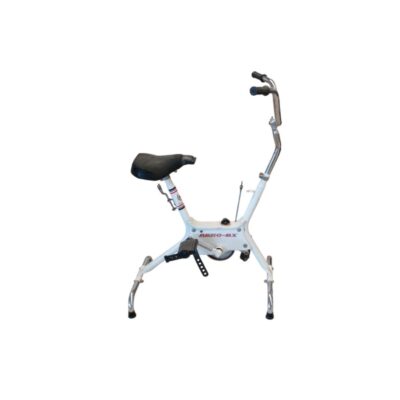 Vintage BH Aero-BX exercise bike from the 1990s with a foldable design in white – available for hire for events, advertising, films and TV series