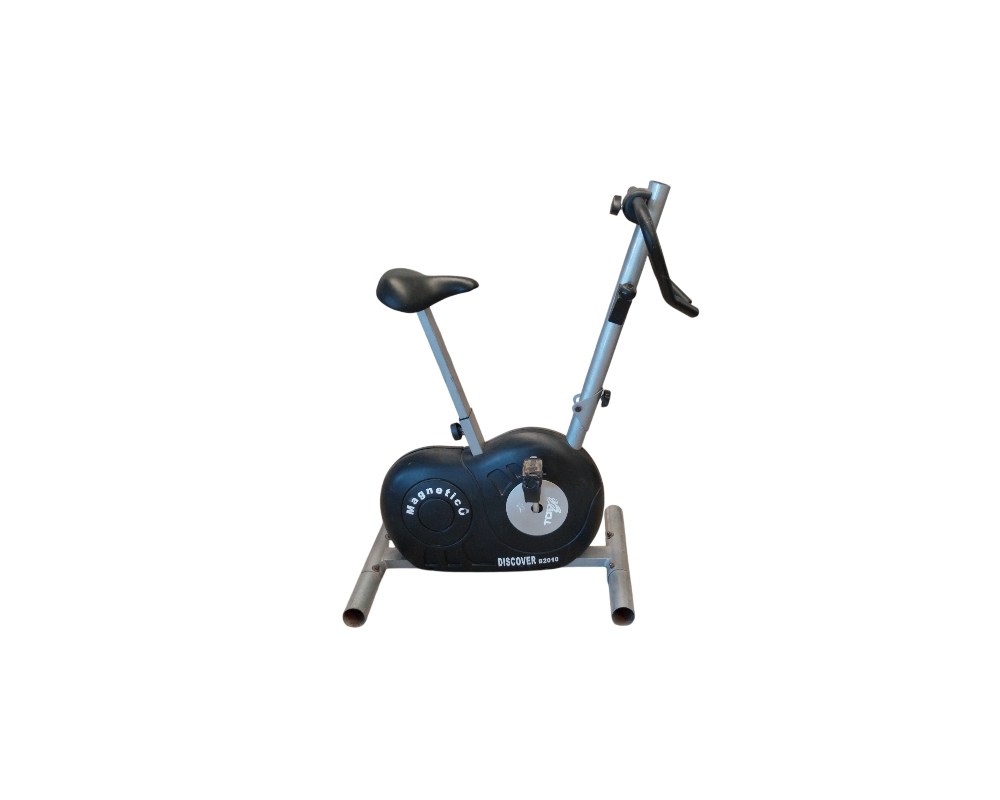 Magnetico Discover 2010 exercise bike, featuring a silver frame and black tyres; available for hire for events, advertising, films and TV series
