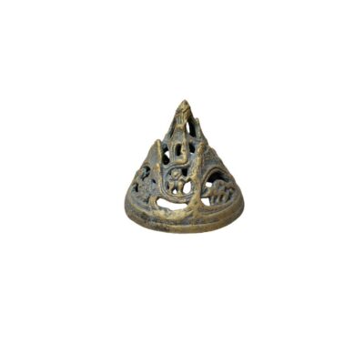 Chinese-style Boshan incense burner made from pure copper with intricate openwork carvings – available for hire for events, advertising, films and TV series