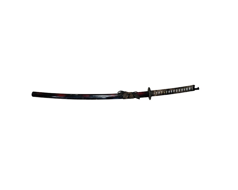 Ornamental Japanese-style sword, displayed horizontally without a stand; available for hire for events, advertising, films and TV series