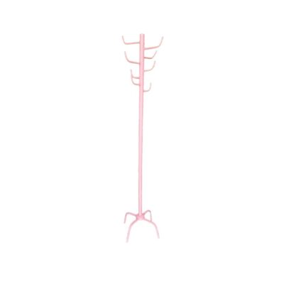 Perchero independiente de metal estilo árbol en color rosa cuenta con múltiples ganchos para organizar ropa y accesorios alquiler para eventos, publicidad, peliculas y series