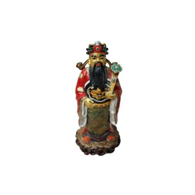 This statuette depicts a figure from Eastern mythology, often identified as a deity associated with prosperity and wealth; available for hire for events, advertising, films and TV series