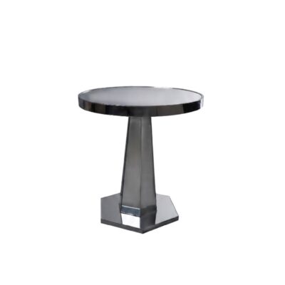 Gervasoni Next 144 coffee table, designed by Paola Navone, notable for its structure made entirely of polished cast aluminium with a mirror finish; available for hire for events, advertising, films and TV series